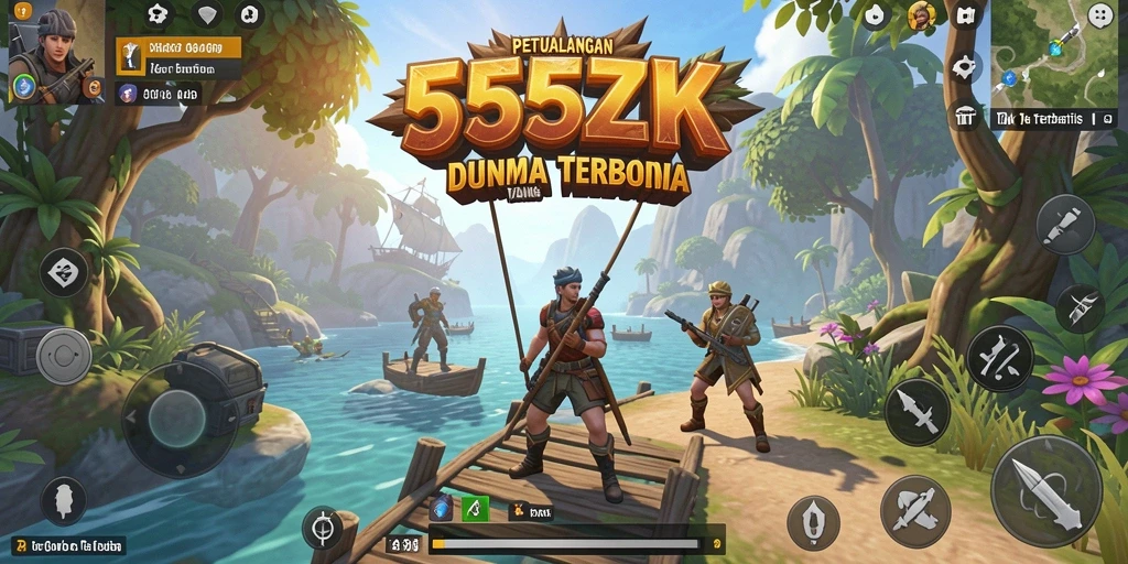 Screenshot gameplay 555ZK menampilkan dunia terbuka yang luas dan interaktif.