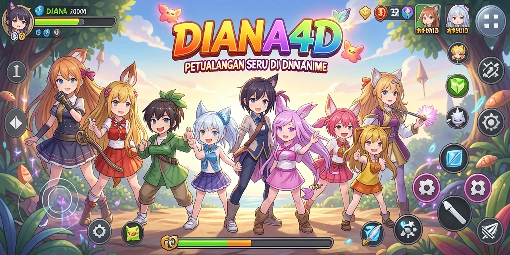 Tampilan gameplay <strong>DIANA4D</strong> yang penuh warna dan aksi seru.
