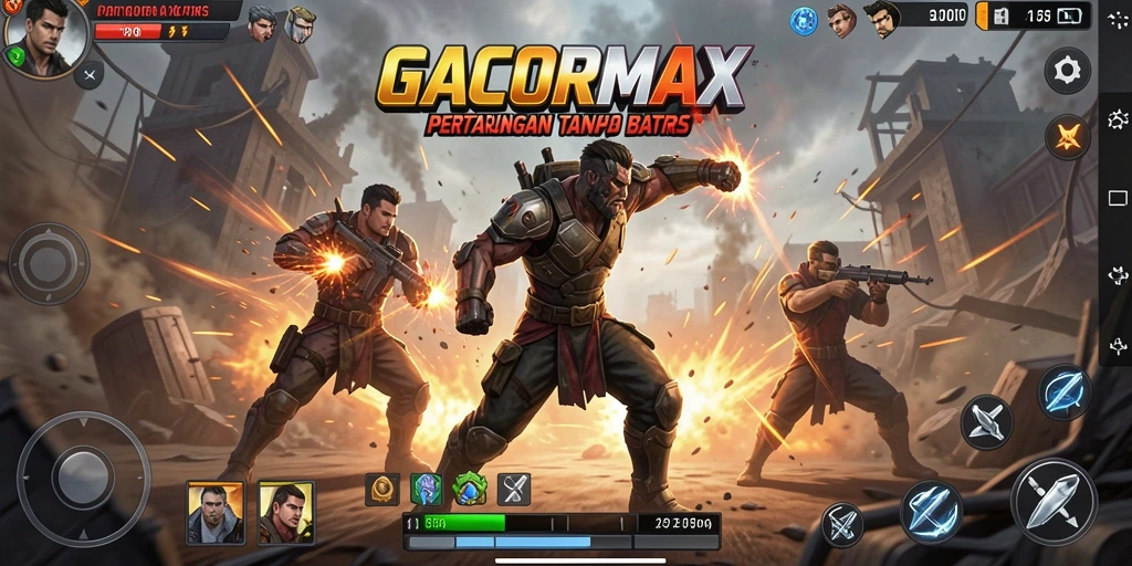 Screenshot gameplay GACORMAX yang menampilkan aksi seru dan pertarungan intens.