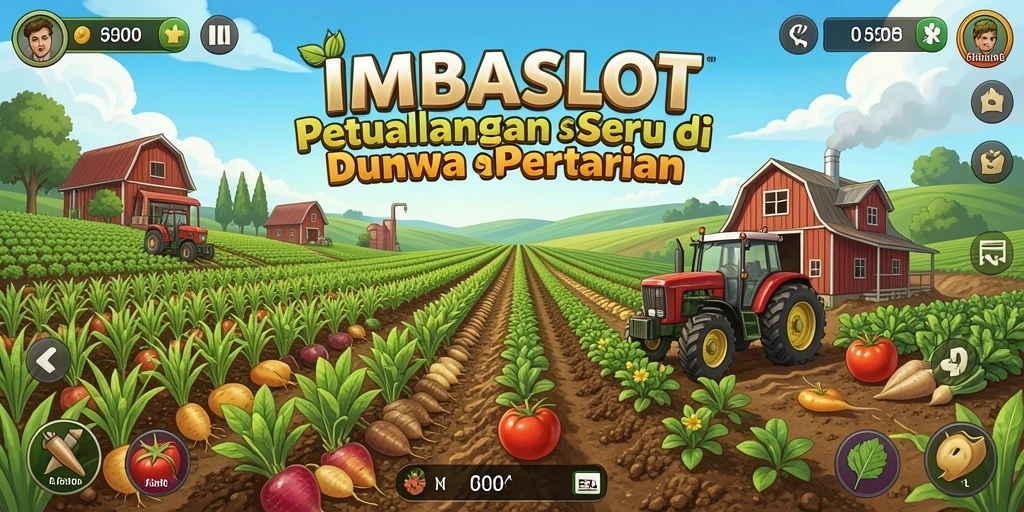Screenshot gameplay IMBASLOT menunjukkan keseruan bertani.