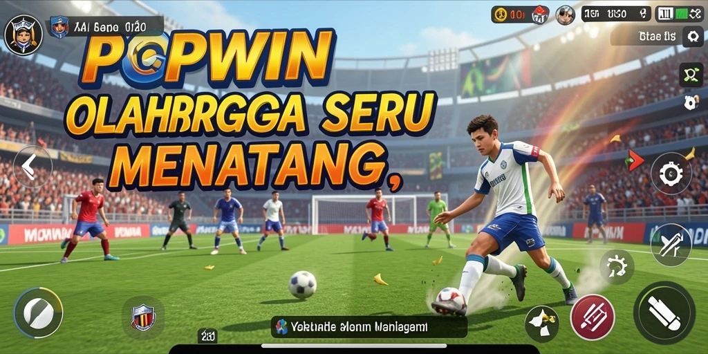 Tampilan gameplay seru dalam POPWIN dengan berbagai mode olahraga.